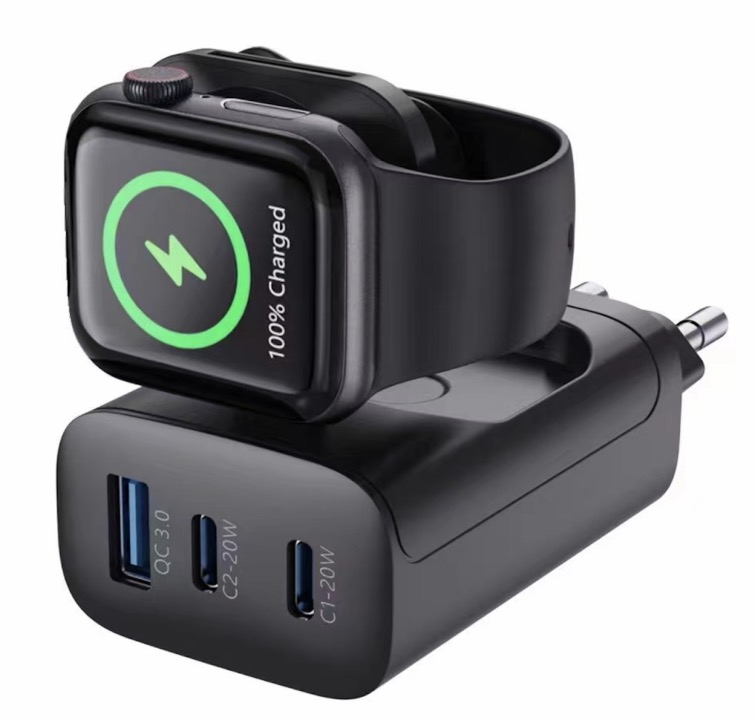 45W 4 in 1 Fast Charging Wall Charger for iPhone, iPad, other smartphones and tablet PCs + Apple Watch S2-9/SE/Ultra 1-2, etc