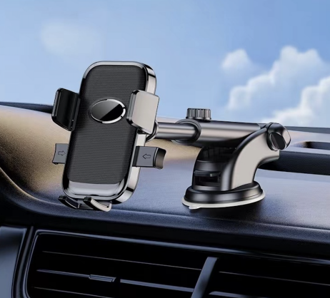 Mobile Holder with suction-cup holder and extensible rod for iPhone and other phones
