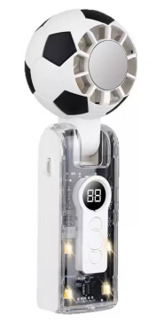 Portable Foldable Handheld High-speed Fan  for football, with LED display screen and LED  flashlight (Ice cooling function for option)