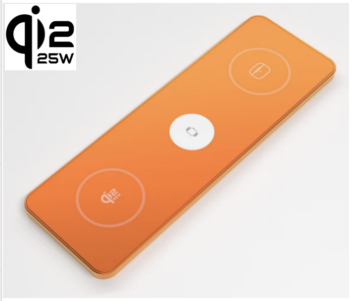 QI2.2 Certified Aluminum alloy + Tempered glass 3 in 1 25W FAST Magnetic Wireless charging Pad for iPhone 17/17 Air/17 Pro/17 Pro Max + AirPods, with 5W for fast charging iWatch S2-11/SE/Ultra 1-3