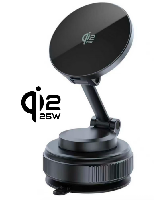 Foldable Zinc alloy + Tempered Glass Vacuum Suction QI2.2 Certified 25W FAST Magnetic Wireless charging Stand for iPhone 17/16/15/14/13/12 series