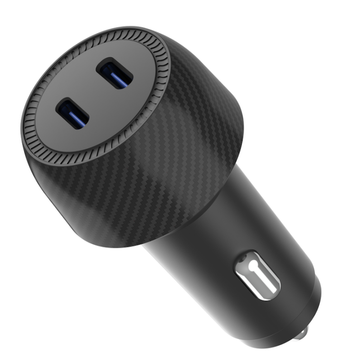 Carbon fiber 60W Dual USB Car Charger (PD30W + PD30W)