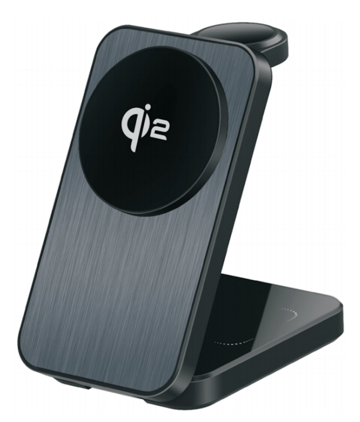 QI2 Certified Aluminum alloy with brushed grain finish Foldable 3 in 1 15W FAST Magnetic Wireless charging Stand for iPhone 16/15/14/13/12 series + Apple Watch S2-10/SE/Ultra 1-2 + AirPods/AirPods Pro
